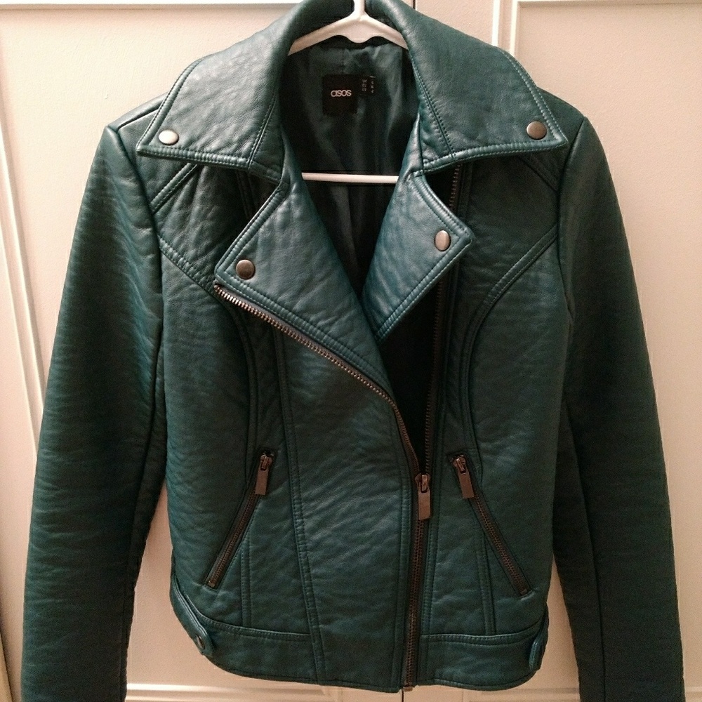 Green biker jacket